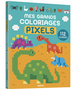 Masques et tattoos Dino + Mes grands coloriages Pixels